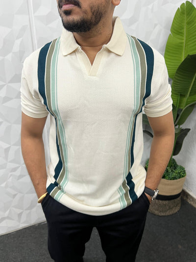 Knitted fabric polo t-shirt
