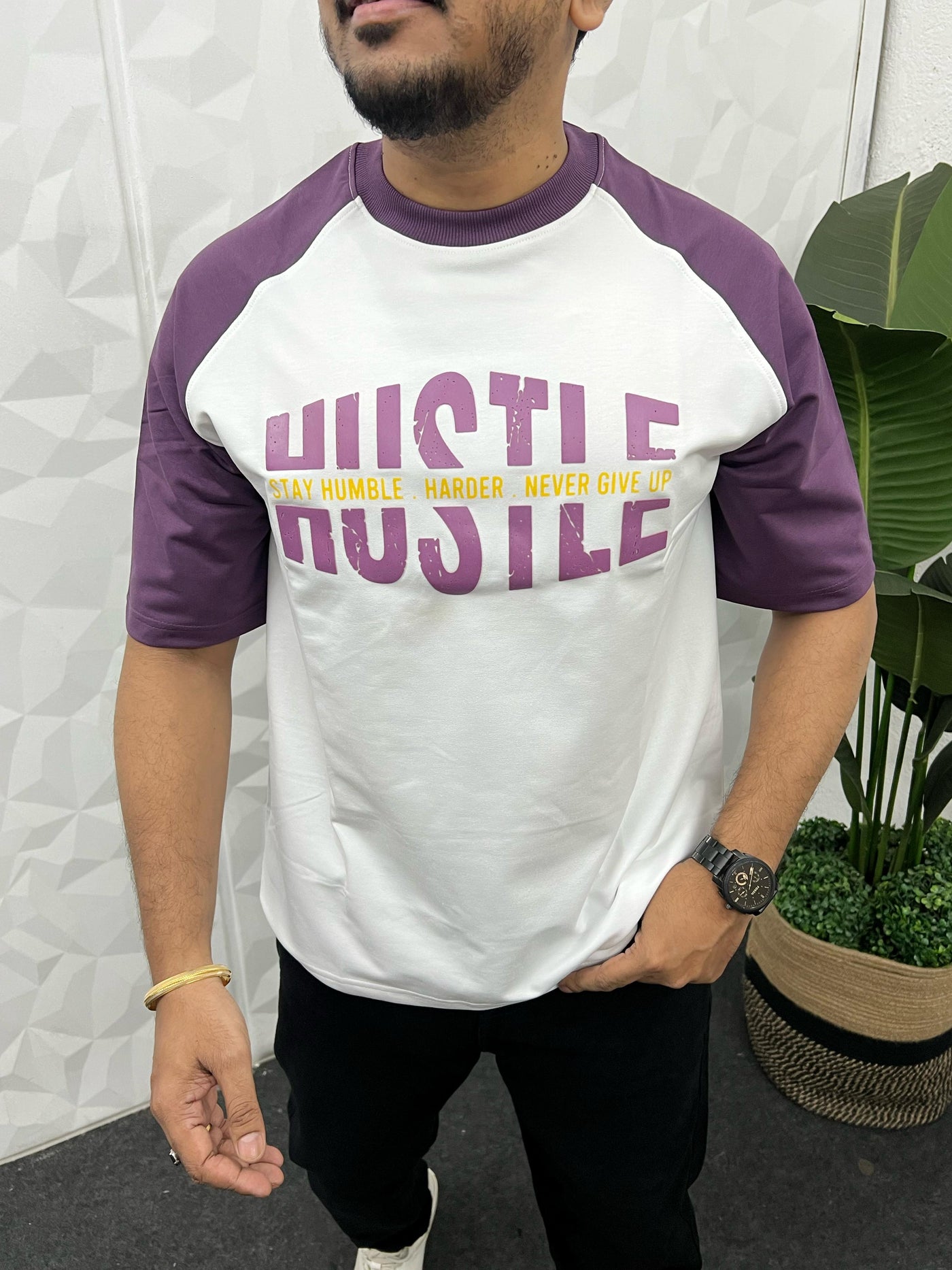 Cotton looper raglan t-shirt