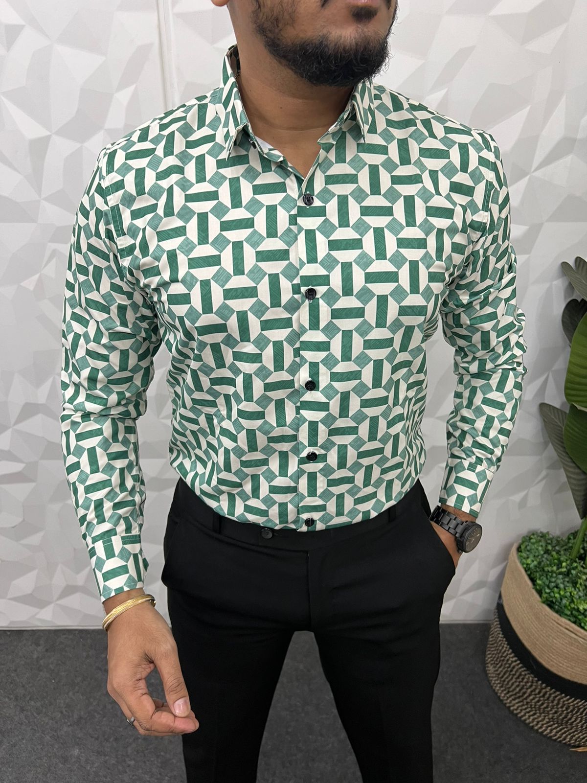 Satin fabric digital printed shirt