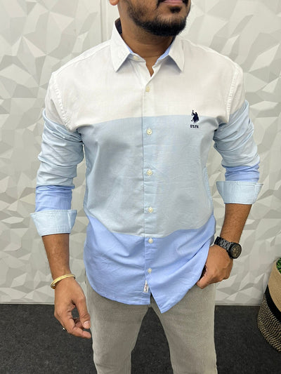 Club wear chest pannel oxford shirt