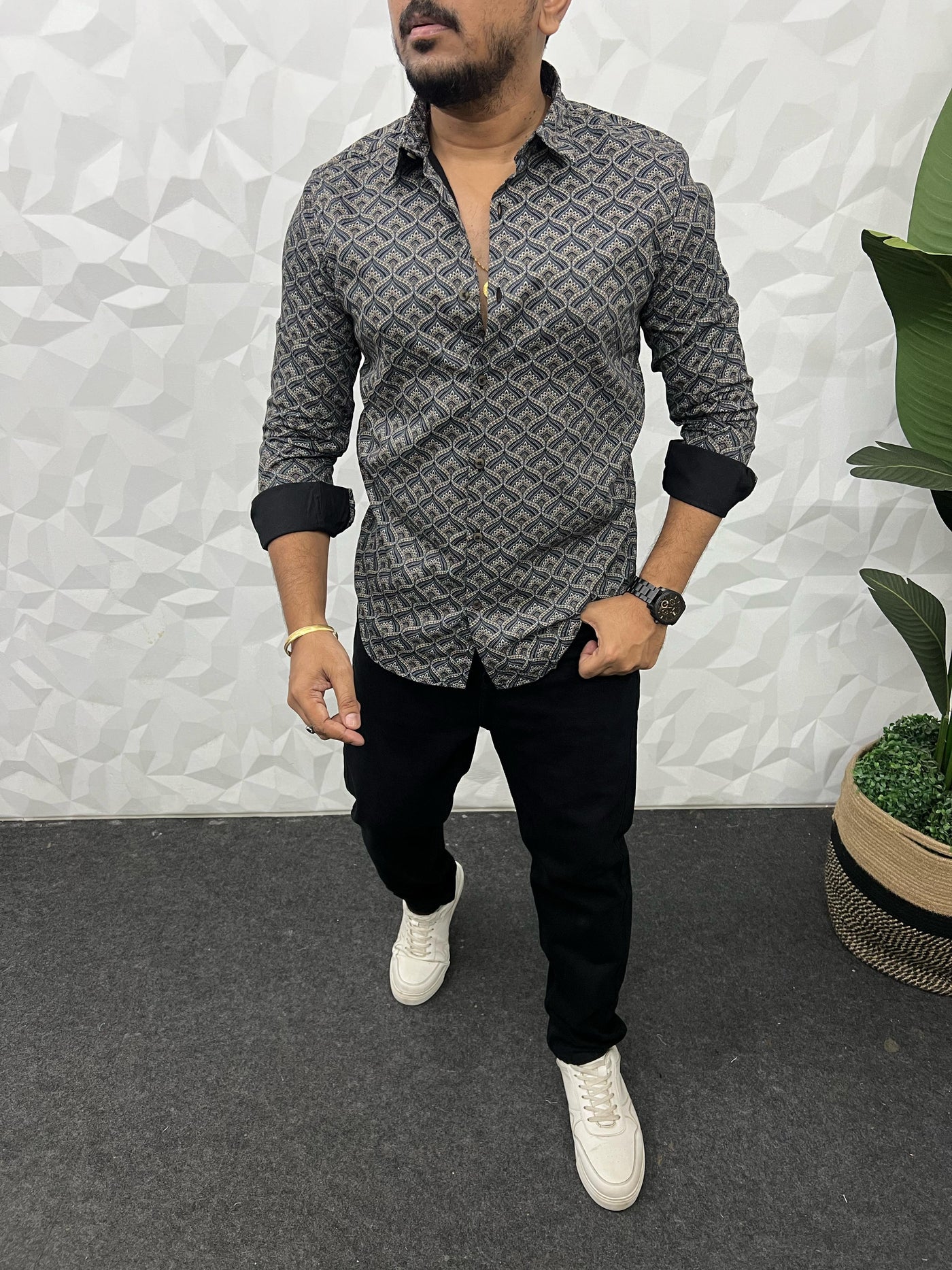 Cotton giza premium printed shirt