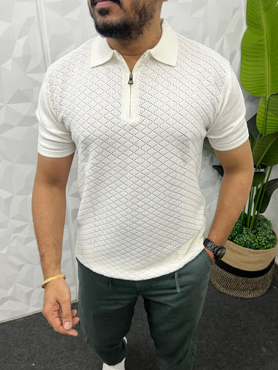 Stylish knitted polo t-shirt