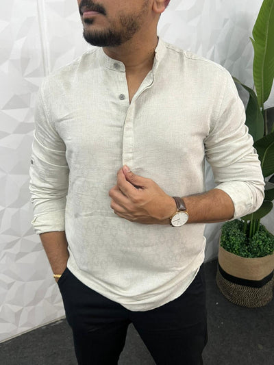 Linen texture short kurta