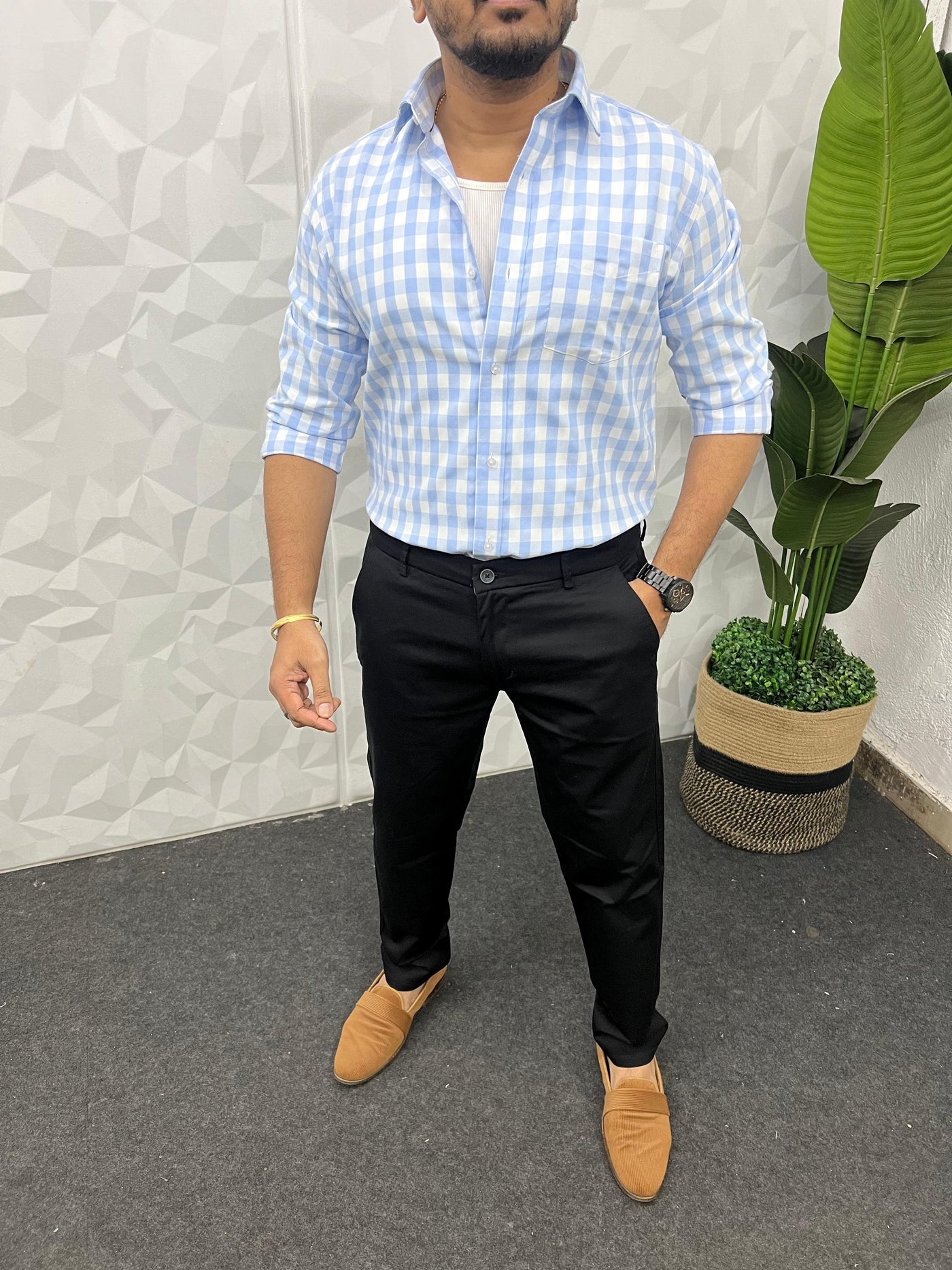 Oxford fabric box shirt