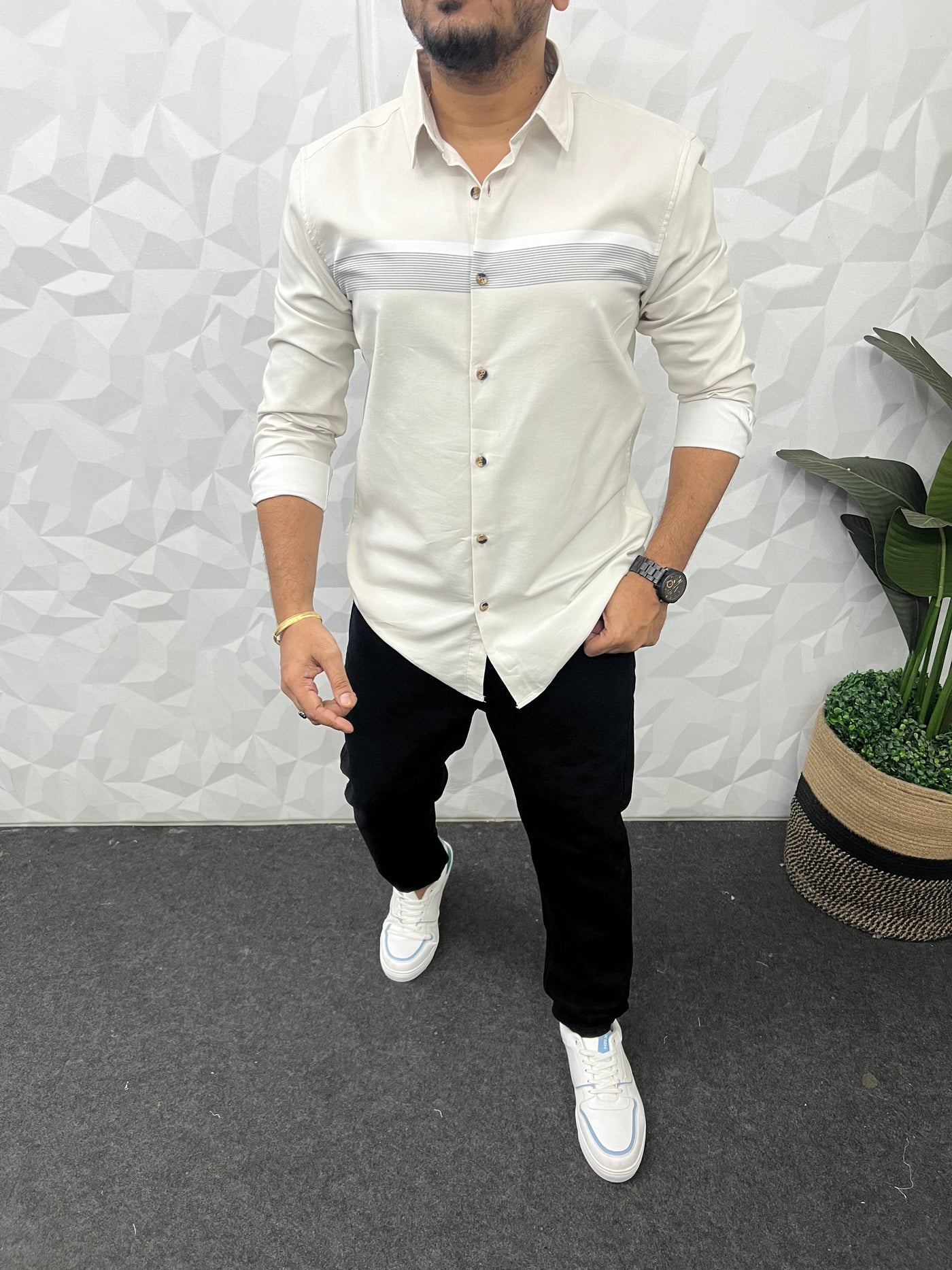 Chest pannel club wear shirt