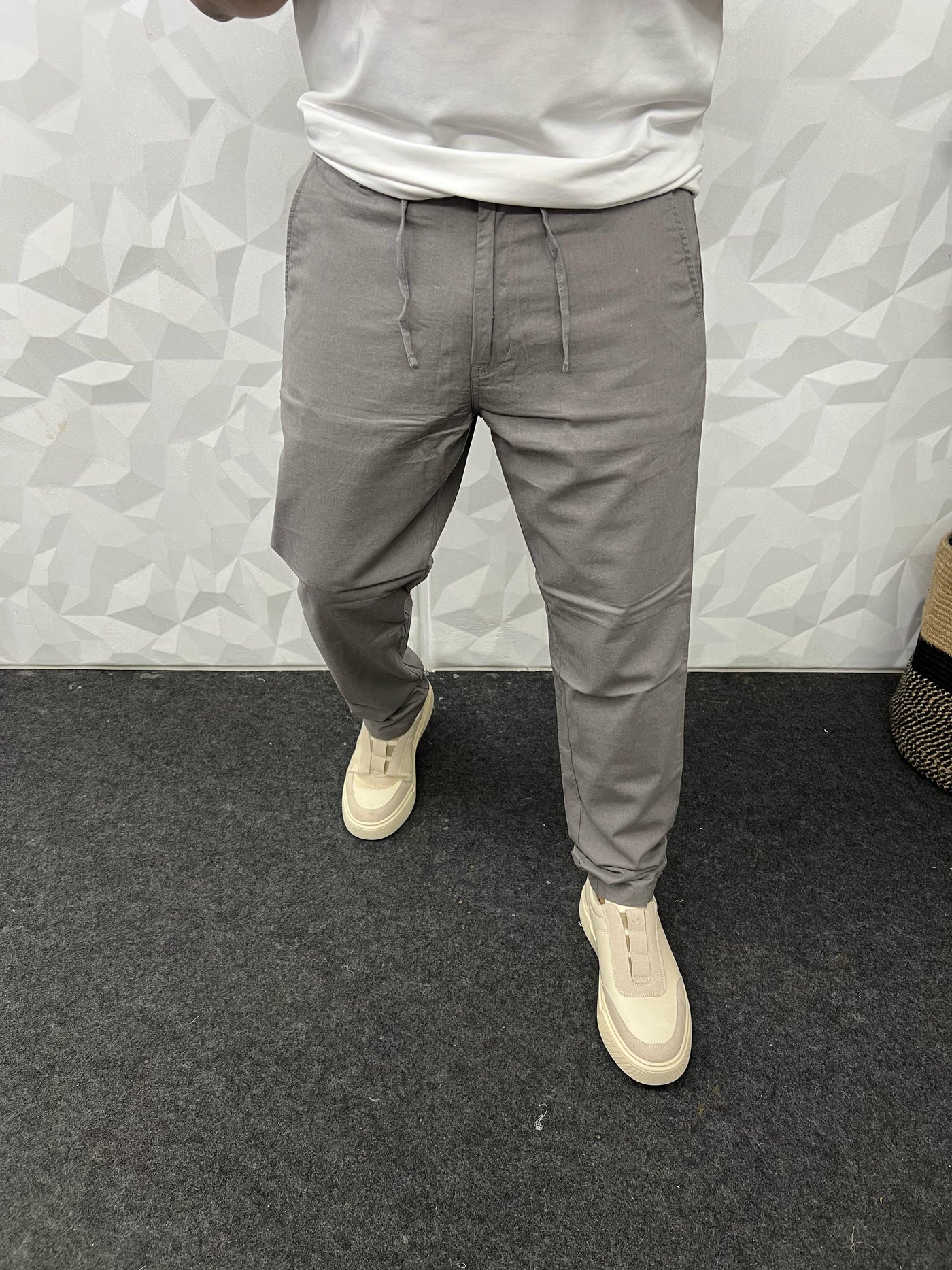 Linen fabric chino pant