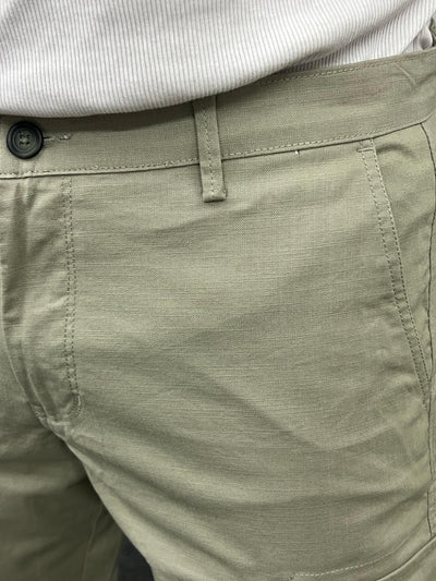 Linen fabric cargo pant